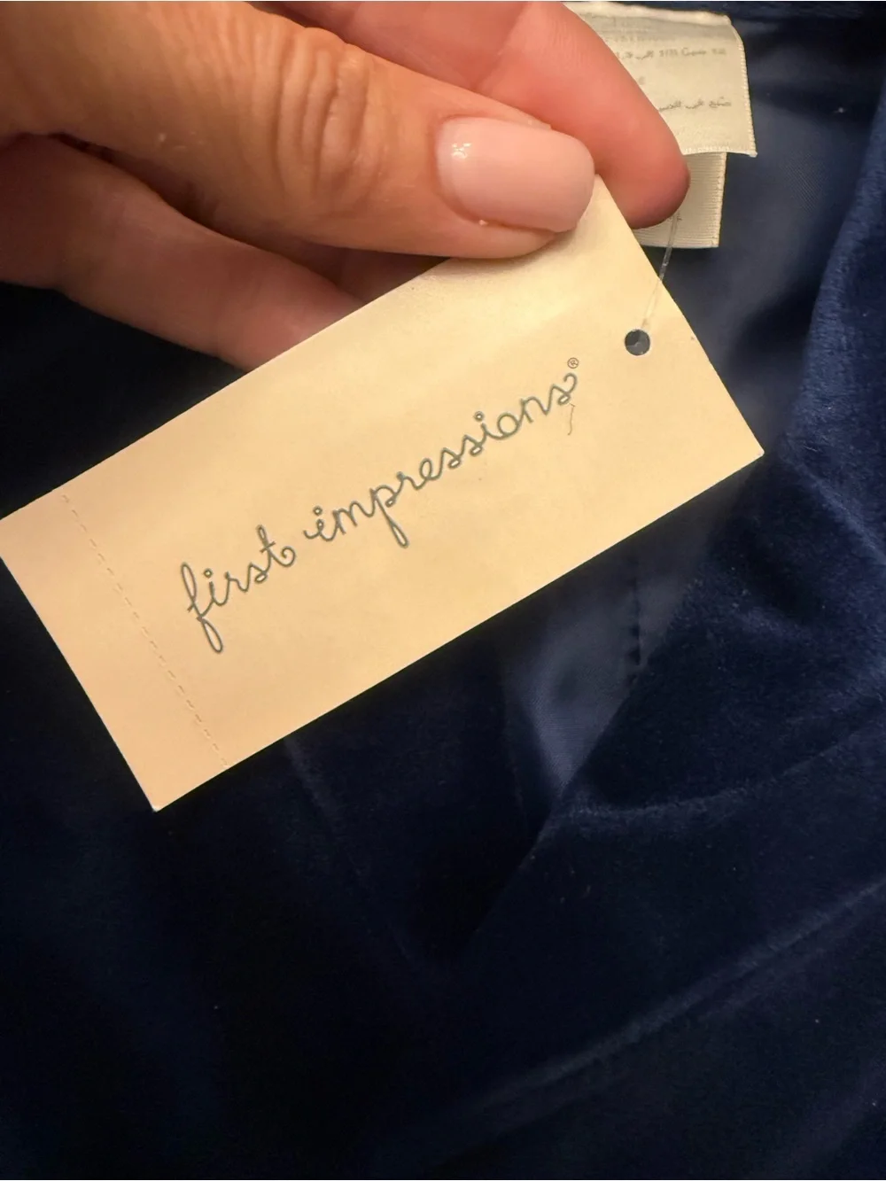 First Impressions Boys Navy Velour Blazer 12 Months NWT